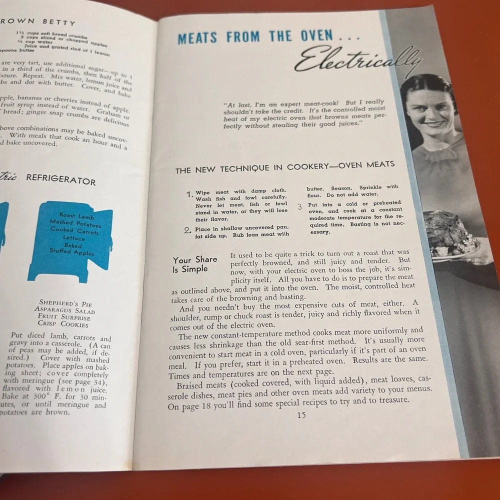 Vintage‎ 1940 Meals Go Modern Electrically Cookbook Edison Electric Institute